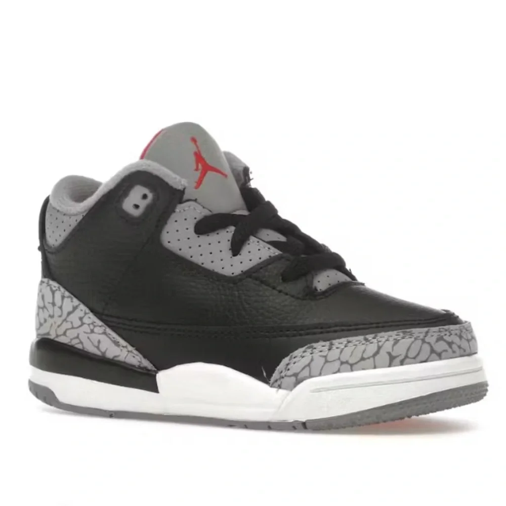 Jordan 3 Retro Kids Sneakers - Black and Gray - Picture 1 of 6